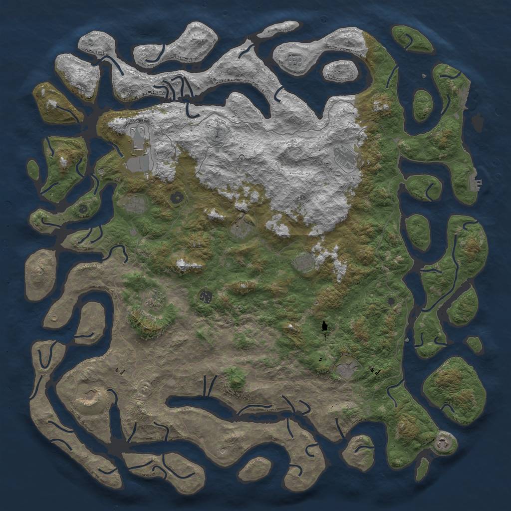 Rust Map: Procedural Map, Size: 6000, Seed: 34224, 16 Monuments