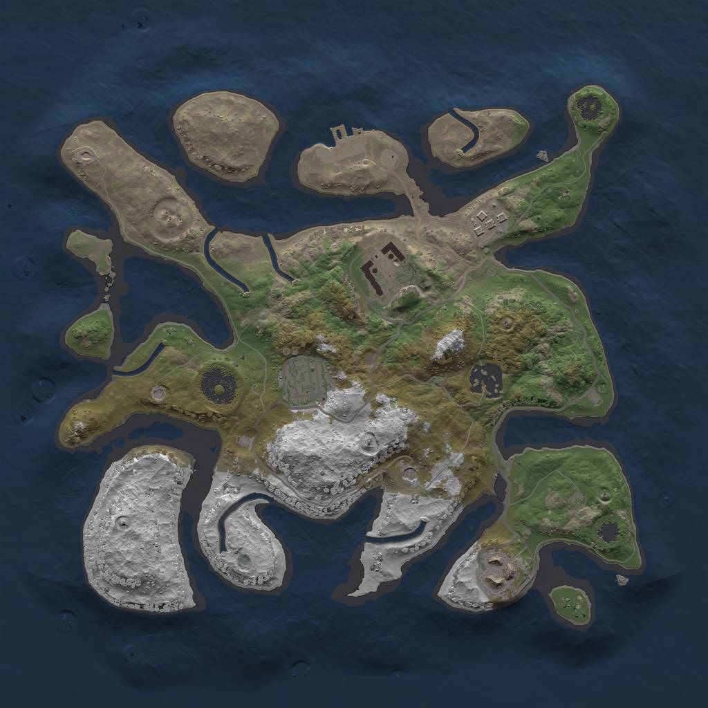 Rust Map: Procedural Map, Size: 3002, Seed: 100999, 9 Monuments