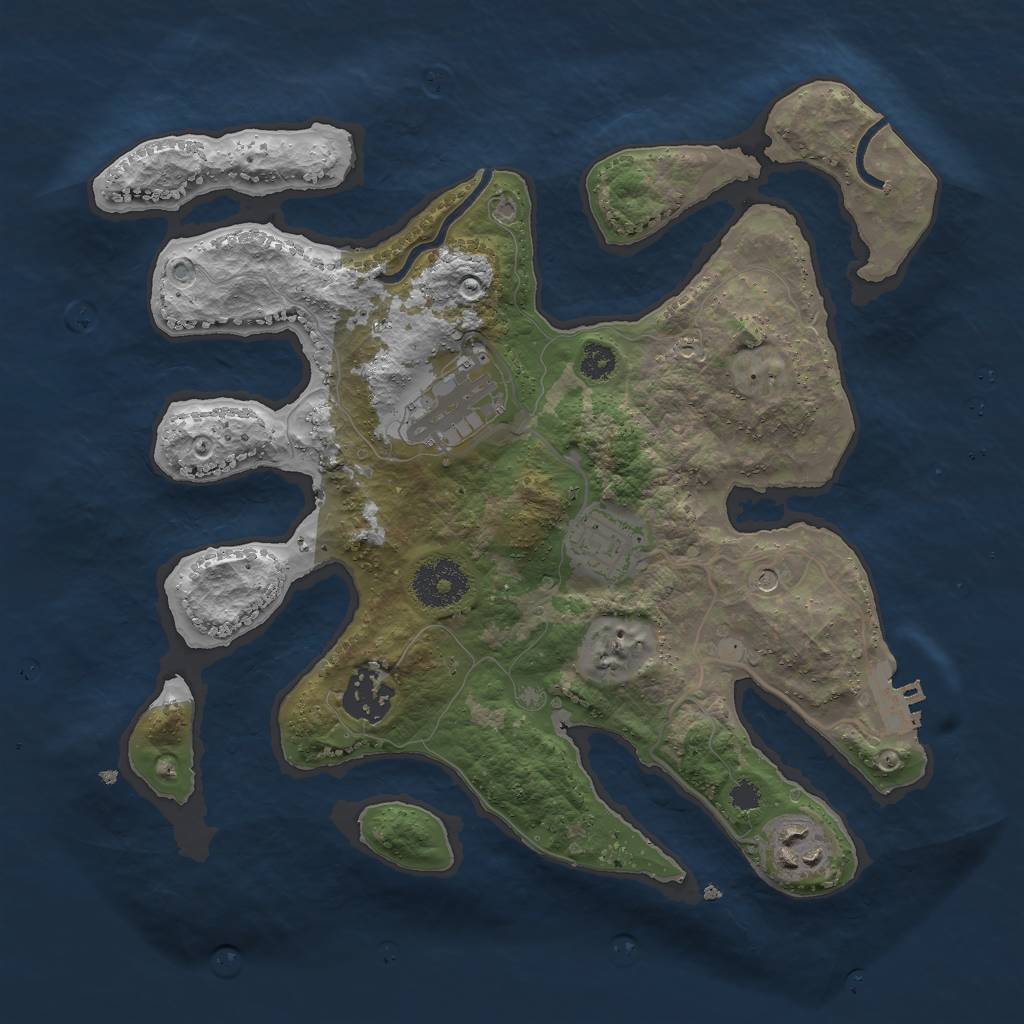 Rust Map: Procedural Map, Size: 3000, Seed: 1700373649, 8 Monuments