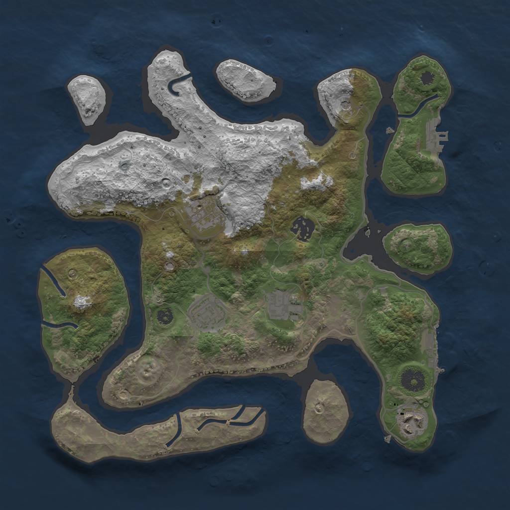 Rust Map: Procedural Map, Size: 3250, Seed: 48, 10 Monuments