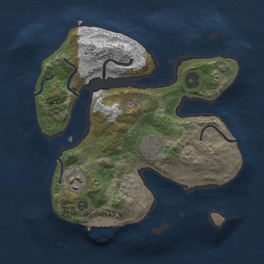 Rust Map: Procedural Map, Size: 2500, Seed: 2821, 7 Monuments