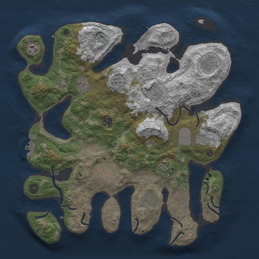 Rust Map: Procedural Map, Size: 3850, Seed: 848350921, 15 Monuments