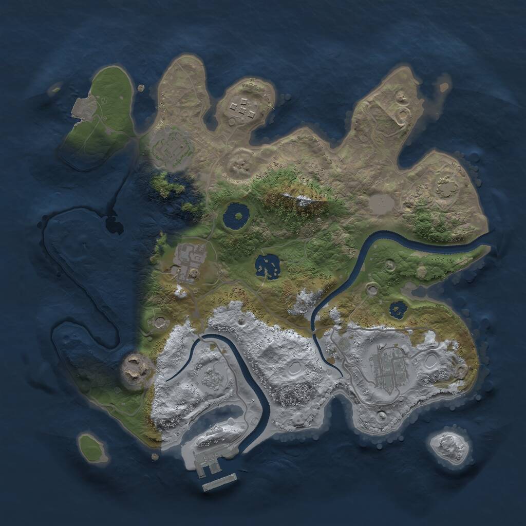 Rust Map: Procedural Map, Size: 3000, Seed: 850906267, 11 Monuments