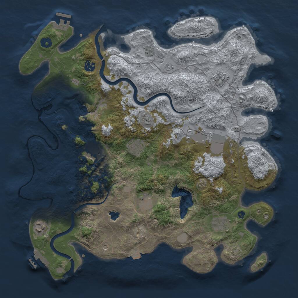 Rust Map: Procedural Map, Size: 4000, Seed: 575849676, 15 Monuments