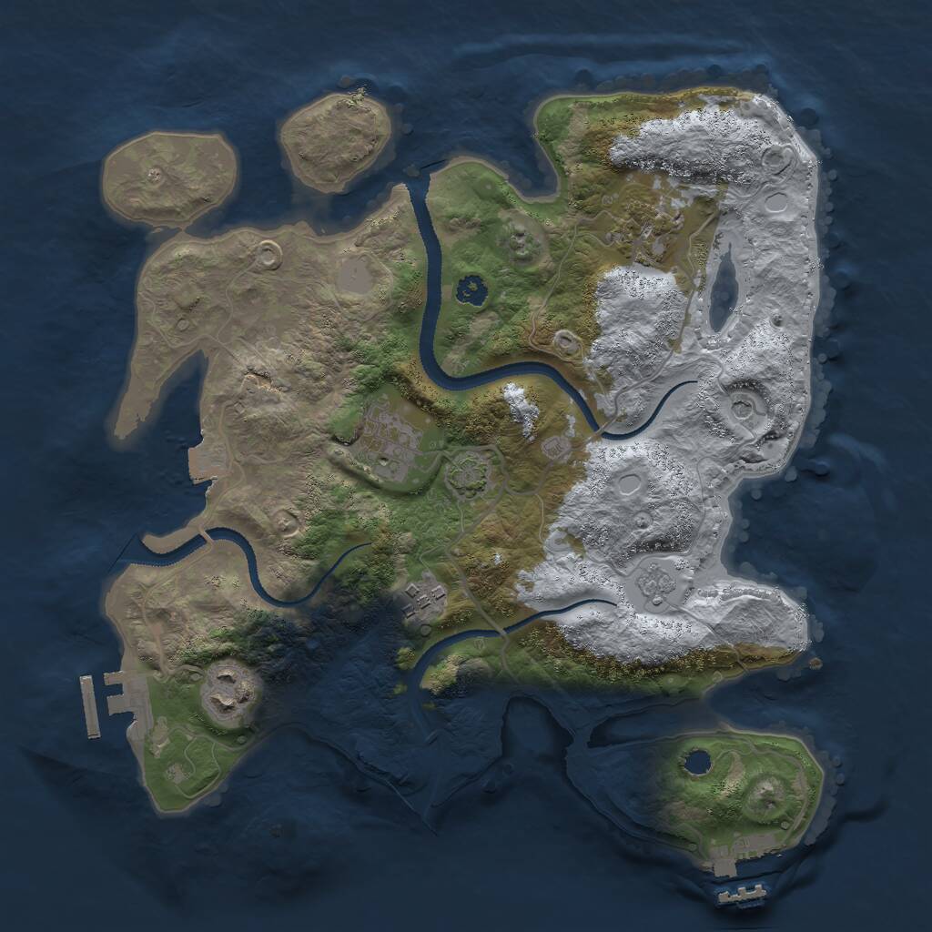 Rust Map: Procedural Map, Size: 3000, Seed: 776809213, 10 Monuments