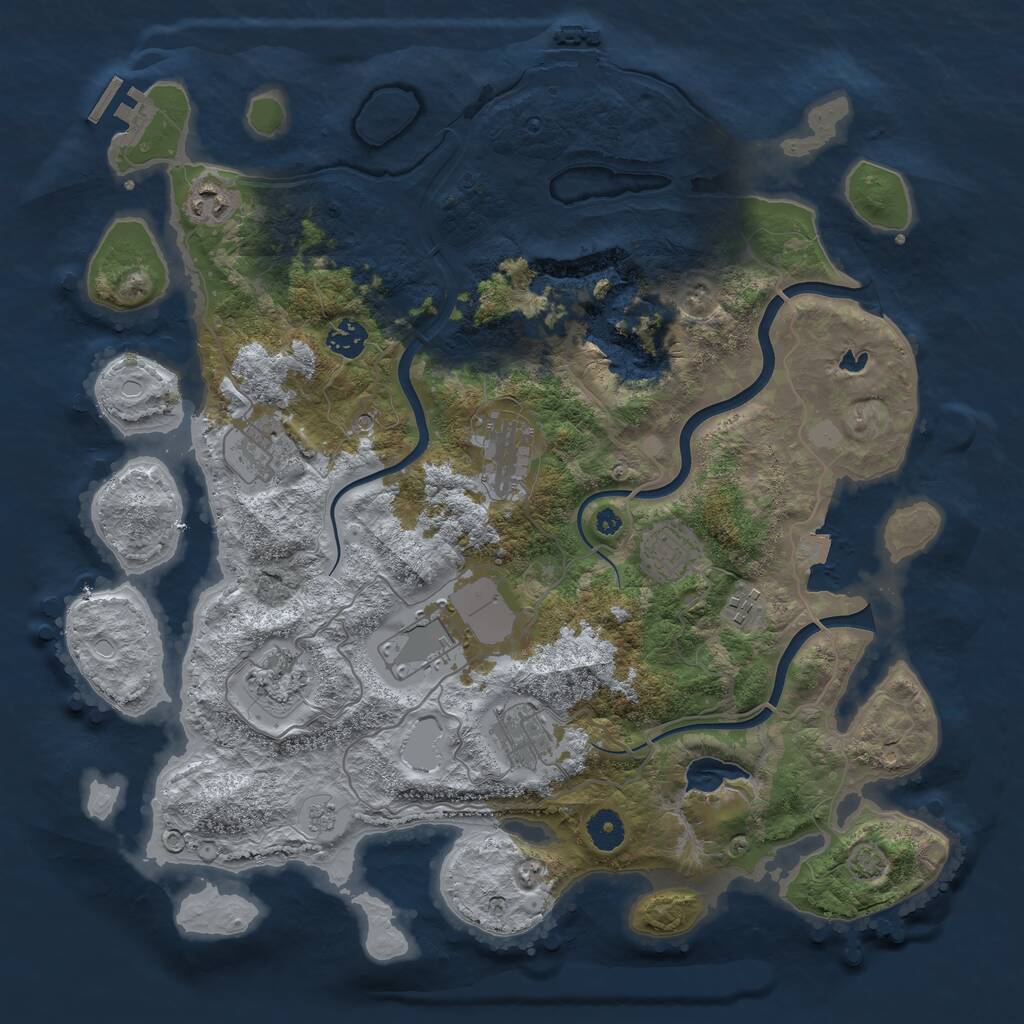 Rust Map: Procedural Map, Size: 4000, Seed: 65985432, 15 Monuments
