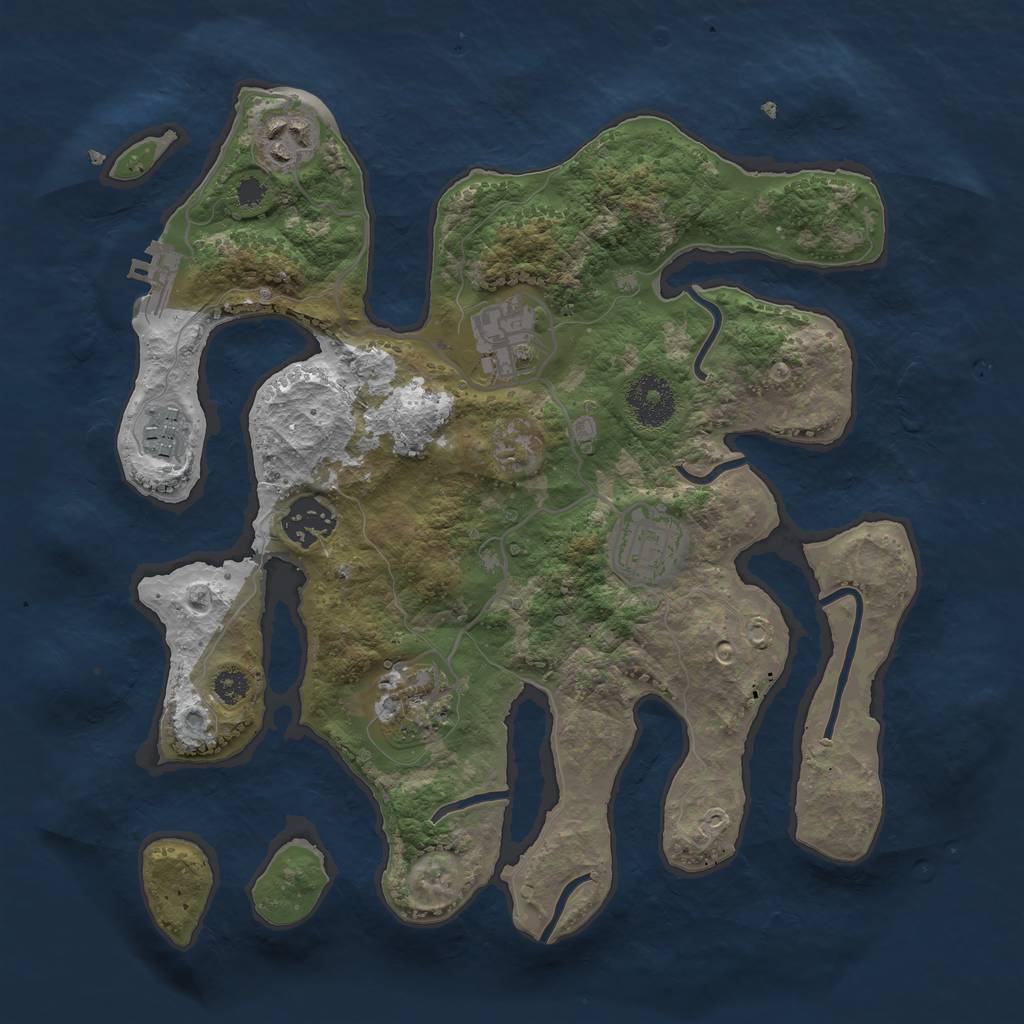 Rust Map: Procedural Map, Size: 3100, Seed: 364258, 9 Monuments