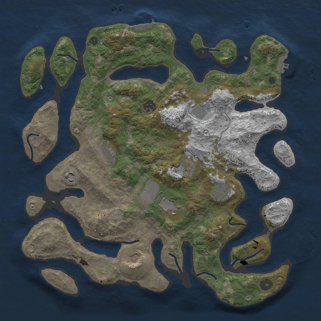 Rust Map: Procedural Map, Size: 4000, Seed: 436267, 13 Monuments