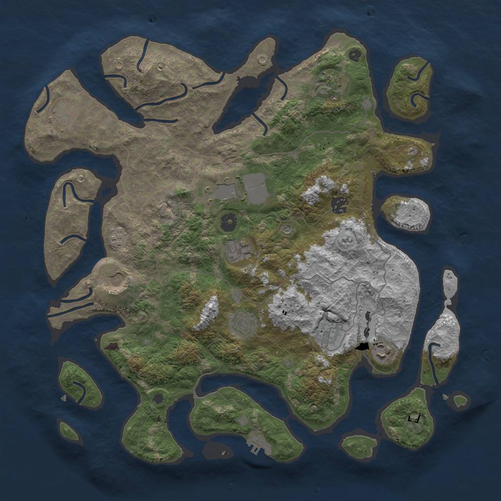 Rust Map: Procedural Map, Size: 4200, Seed: 59, 14 Monuments