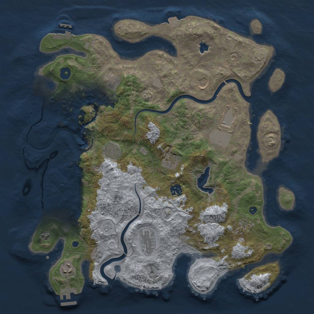 Rust Map: Procedural Map, Size: 4000, Seed: 4538, 16 Monuments