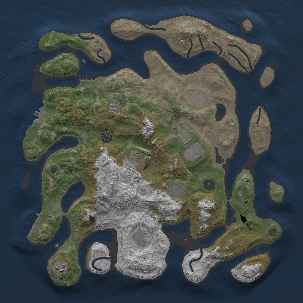 Rust Map: Procedural Map, Size: 4000, Seed: 4538, 13 Monuments