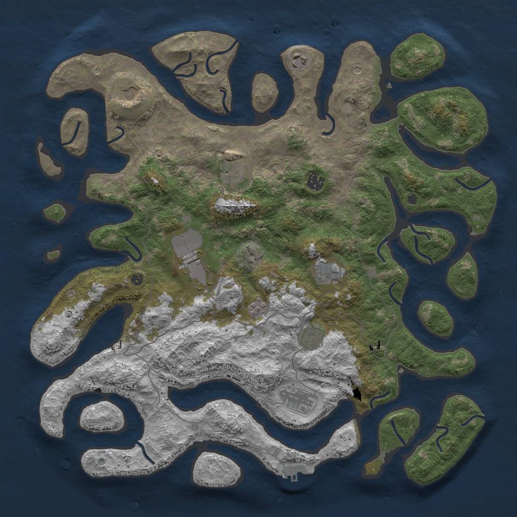 Rust Map: Procedural Map, Size: 4500, Seed: 335, 13 Monuments