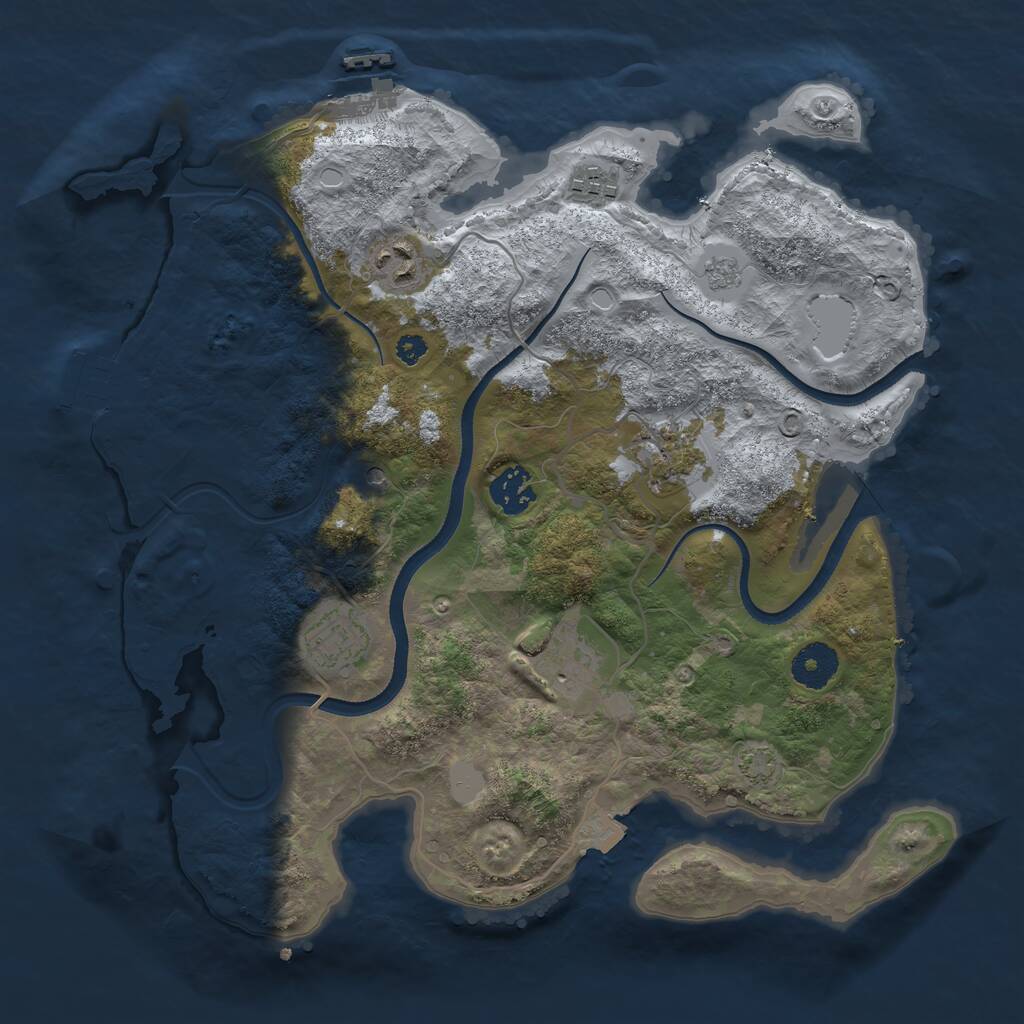 Rust Map: Procedural Map, Size: 3400, Seed: 121315421, 12 Monuments