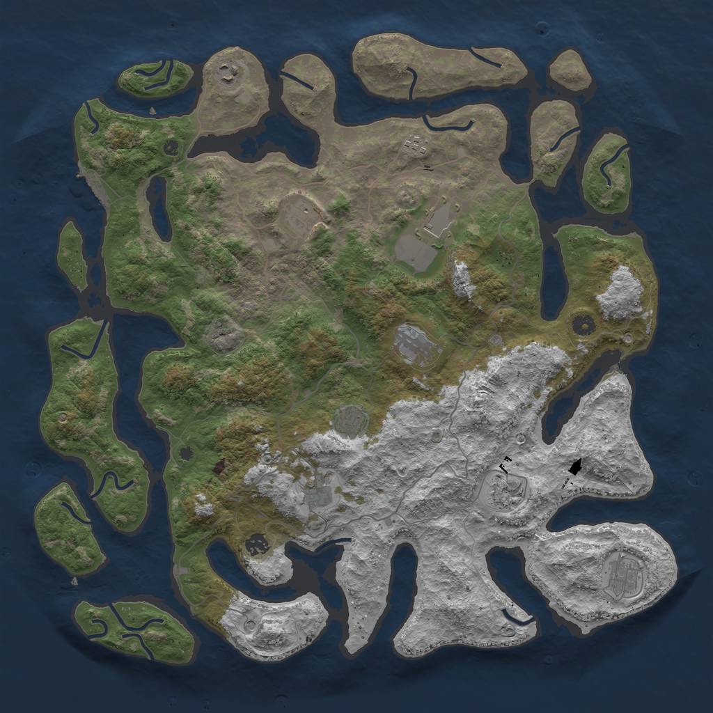 Rust Map: Procedural Map, Size: 4750, Seed: 8000000, 14 Monuments