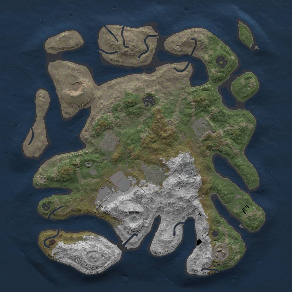 Rust Map: Procedural Map, Size: 3700, Seed: 730, 11 Monuments