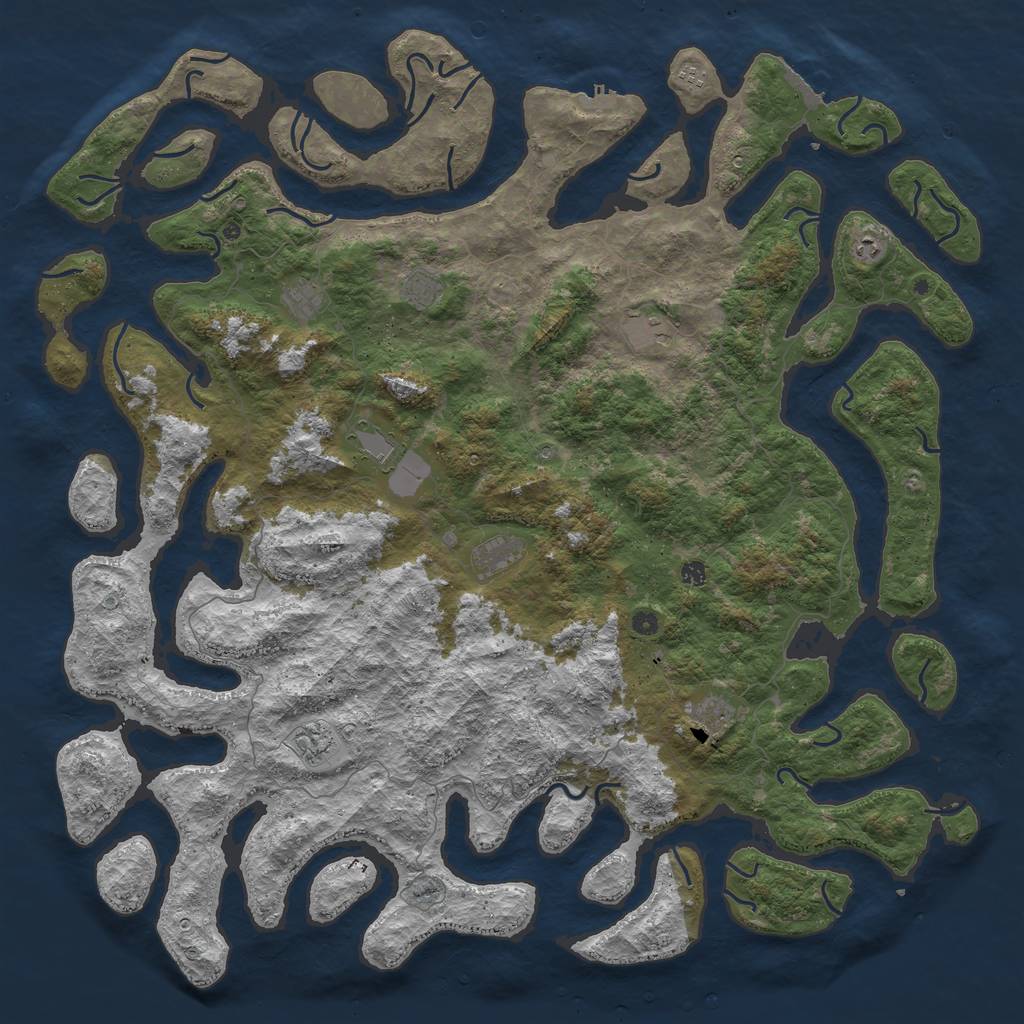 Rust Map: Procedural Map, Size: 6000, Seed: 119686321, 15 Monuments