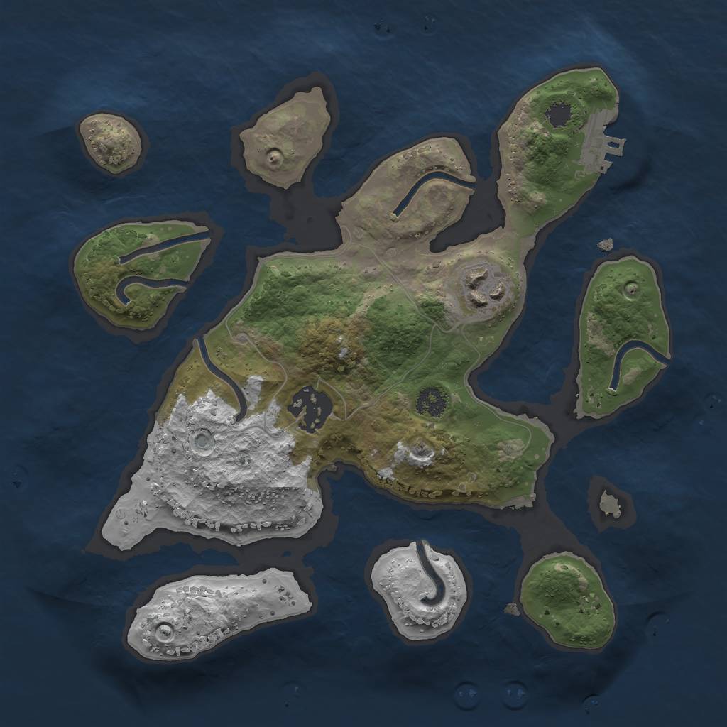 Rust Map: Procedural Map, Size: 2500, Seed: 251167, 5 Monuments