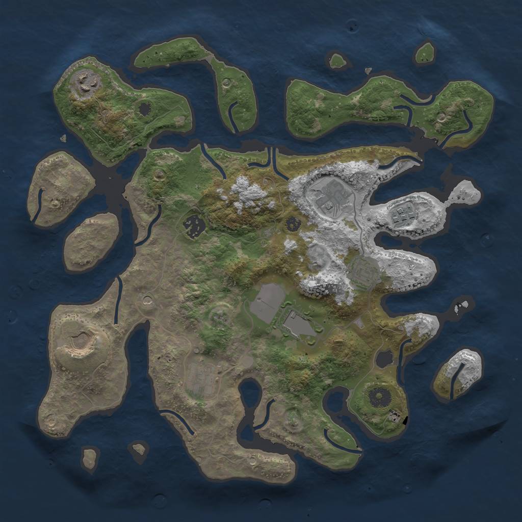 Rust Map: Procedural Map, Size: 3600, Seed: 11048812, 11 Monuments