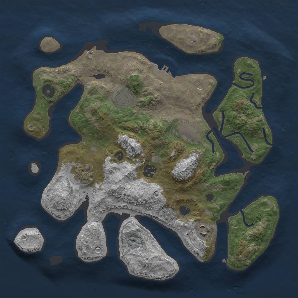 Rust Map: Procedural Map, Size: 3400, Seed: 6742, 10 Monuments