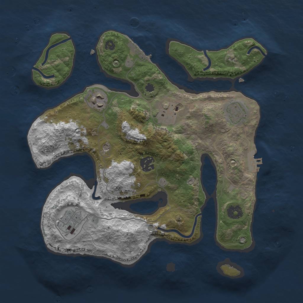 Rust Map: Procedural Map, Size: 3000, Seed: 94291555, 10 Monuments