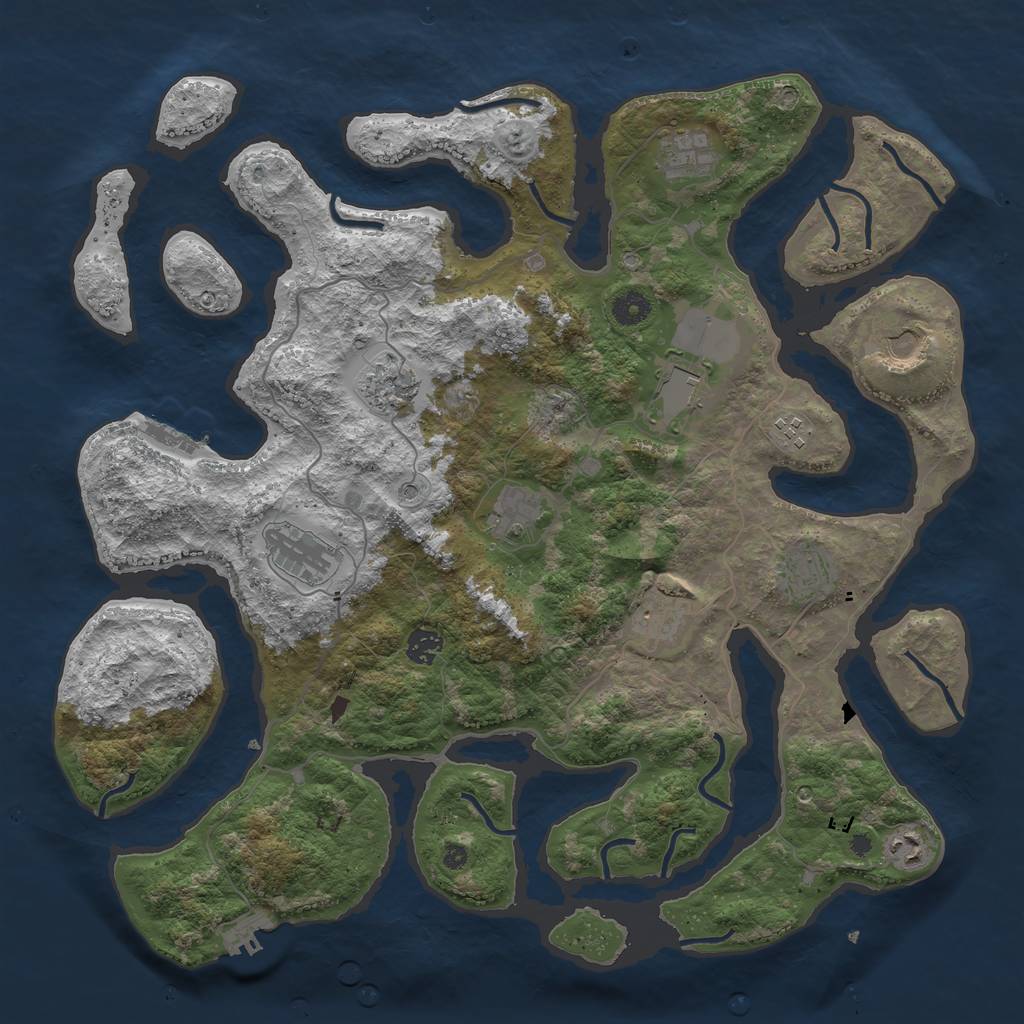 Rust Map: Procedural Map, Size: 4250, Seed: 2003999964, 16 Monuments