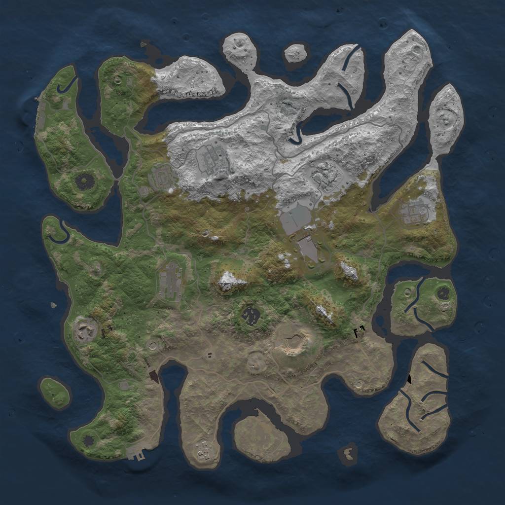 Rust Map: Procedural Map, Size: 4200, Seed: 1010, 15 Monuments