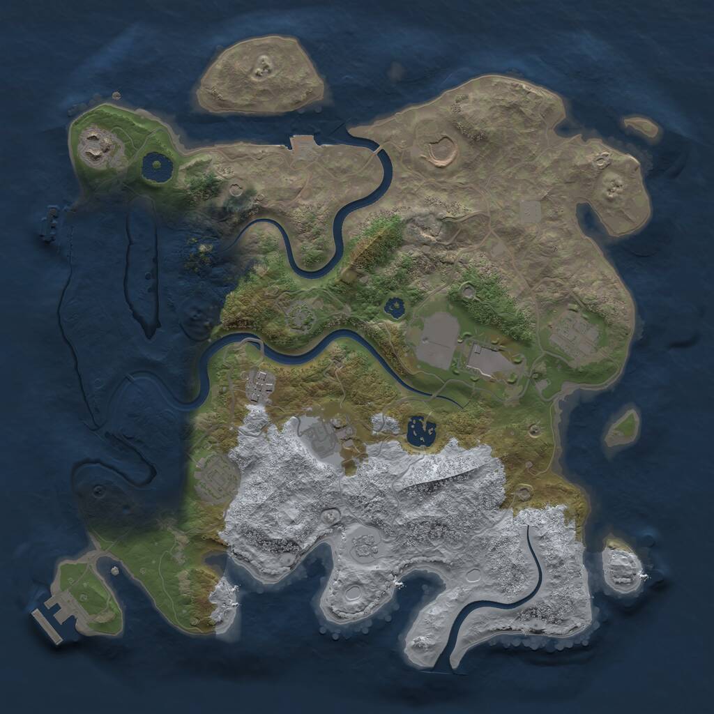 Rust Map: Procedural Map, Size: 3500, Seed: 234564, 14 Monuments
