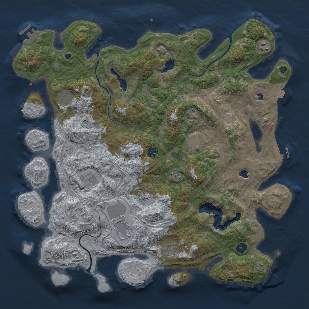 Rust Map: Procedural Map, Size: 4500, Seed: 65985432, 15 Monuments