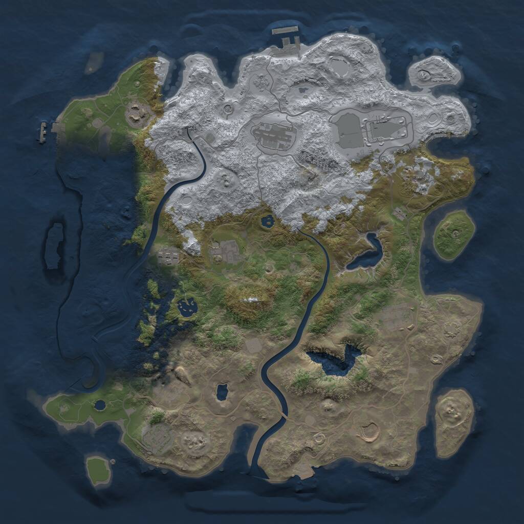 Rust Map: Procedural Map, Size: 4000, Seed: 54213, 17 Monuments