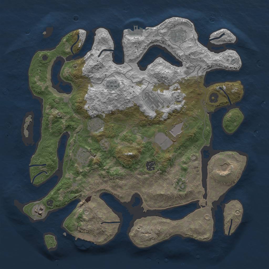 Rust Map: Procedural Map, Size: 4000, Seed: 54213, 15 Monuments