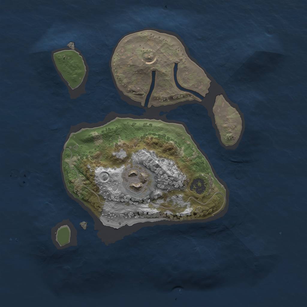 Rust Map: Procedural Map, Size: 2000, Seed: 2279, 3 Monuments