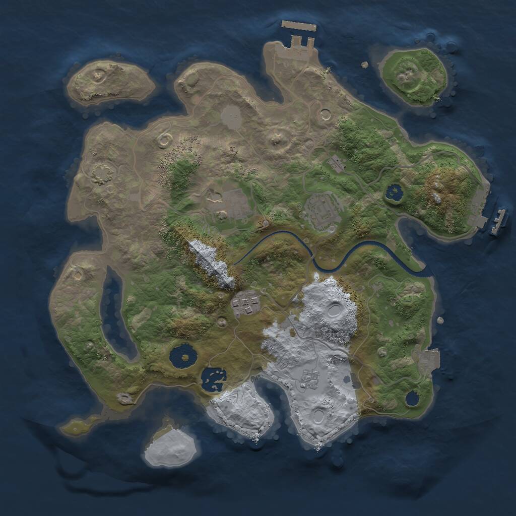 Rust Map: Procedural Map, Size: 3000, Seed: 8012021, 10 Monuments