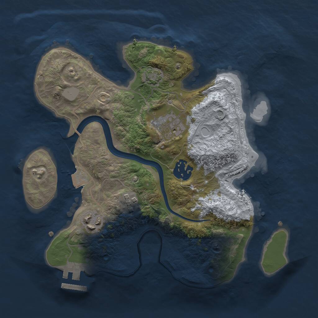 Rust Map: Procedural Map, Size: 2500, Seed: 98547354, 7 Monuments