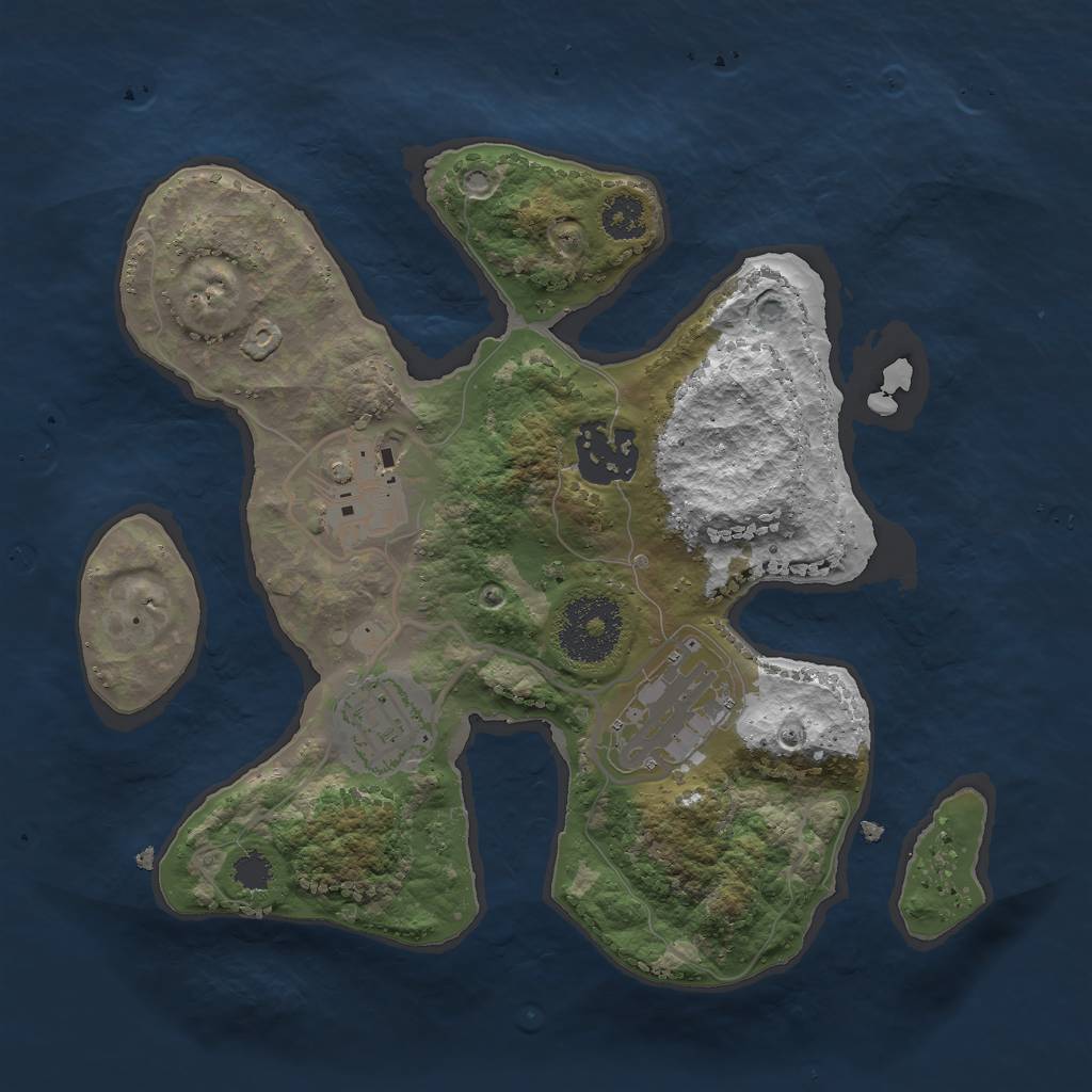 Rust Map: Procedural Map, Size: 2500, Seed: 98547354, 6 Monuments