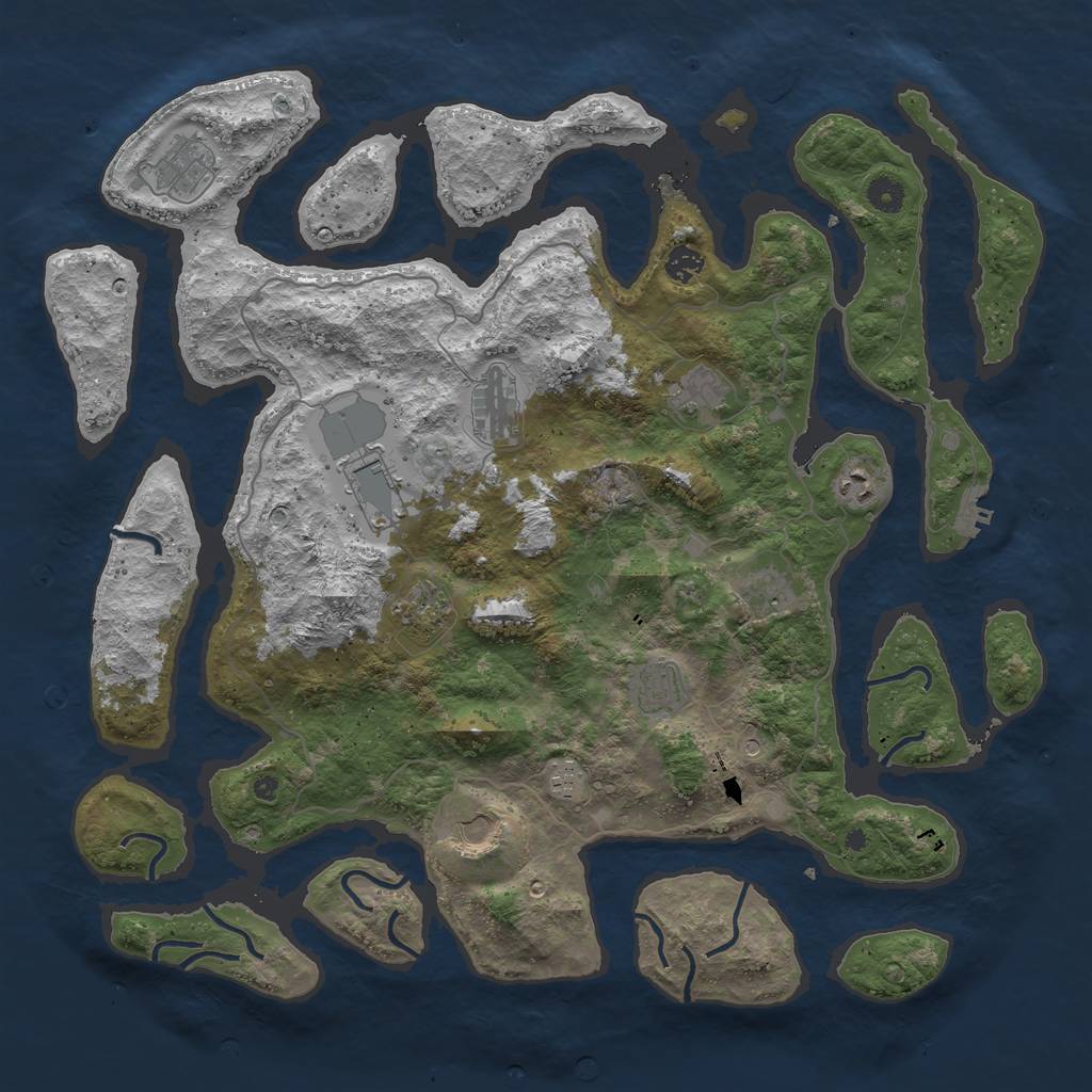 Rust Map: Procedural Map, Size: 4500, Seed: 1155083, 15 Monuments