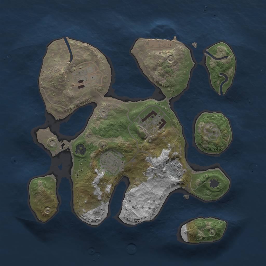 Rust Map: Procedural Map, Size: 2500, Seed: 86753, 7 Monuments
