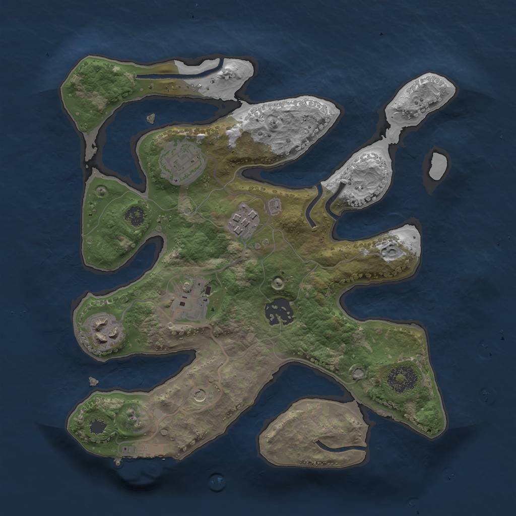 Rust Map: Procedural Map, Size: 2700, Seed: 675, 9 Monuments