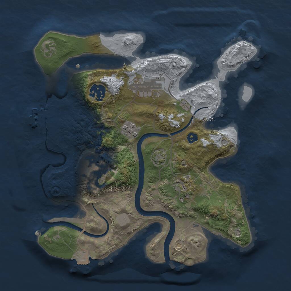 Rust Map: Procedural Map, Size: 2700, Seed: 675, 8 Monuments