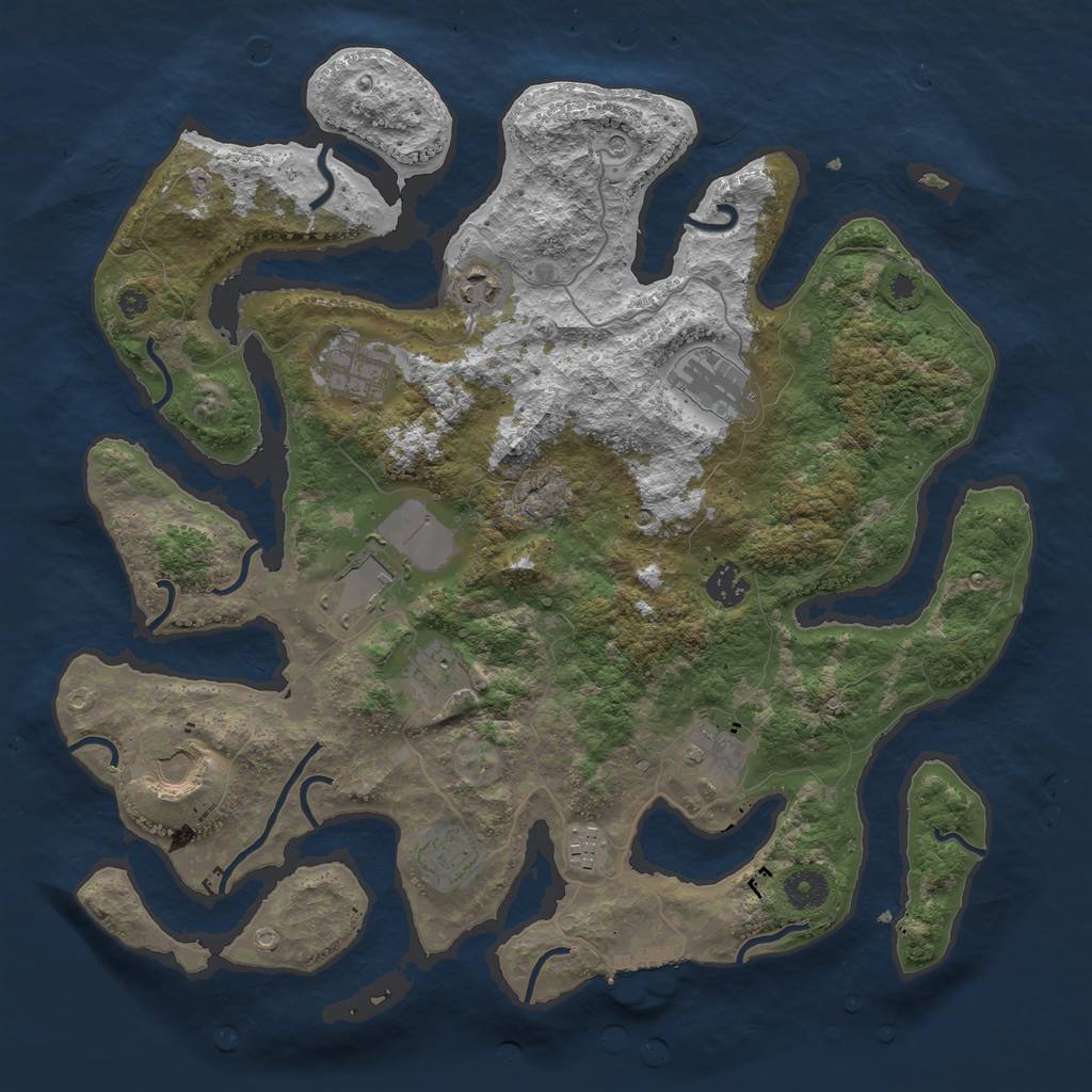 Rust Map: Procedural Map, Size: 3900, Seed: 10940287, 14 Monuments