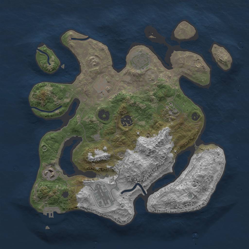 Rust Map: Procedural Map, Size: 3200, Seed: 817169133, 10 Monuments