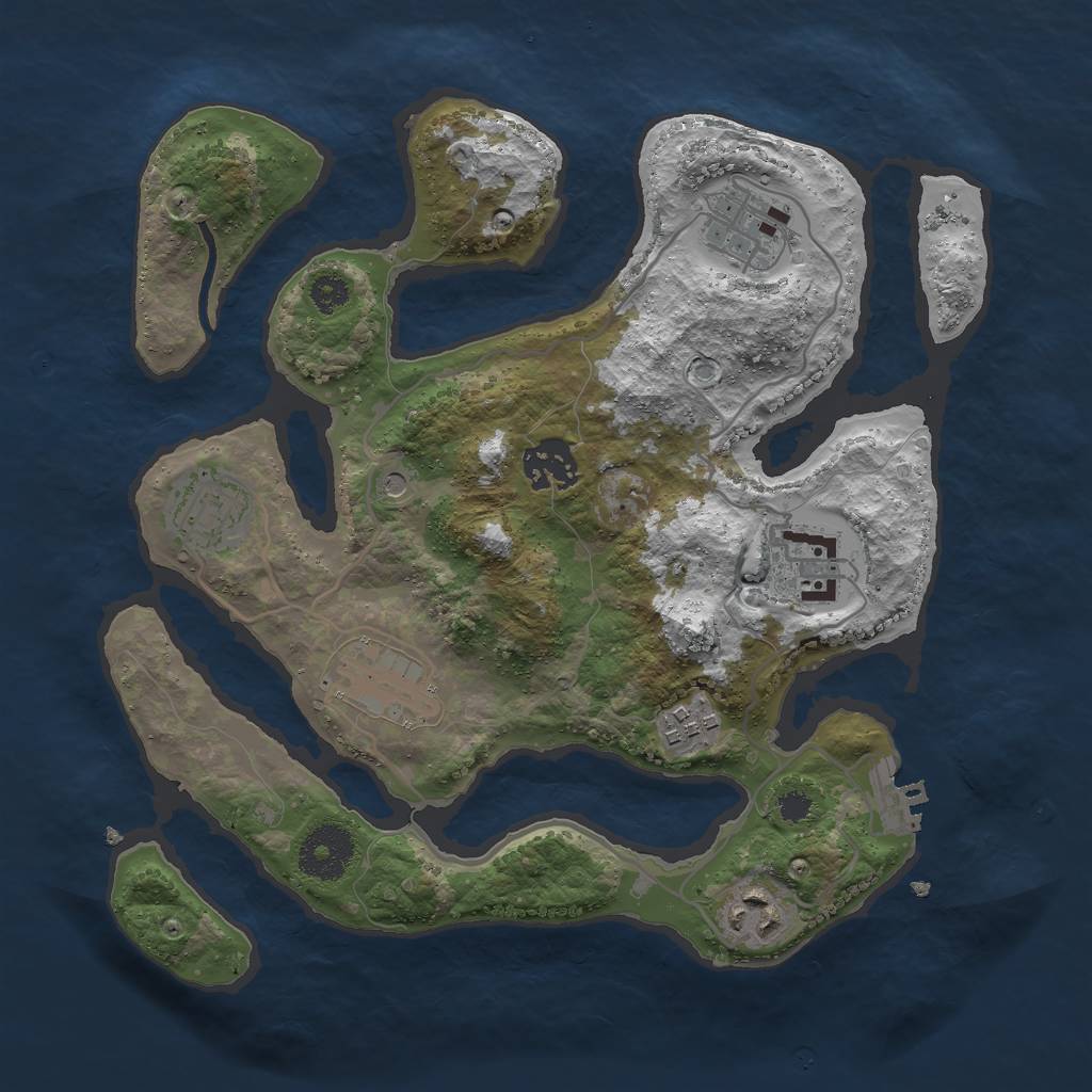 Rust Map: Procedural Map, Size: 3000, Seed: 272642, 11 Monuments