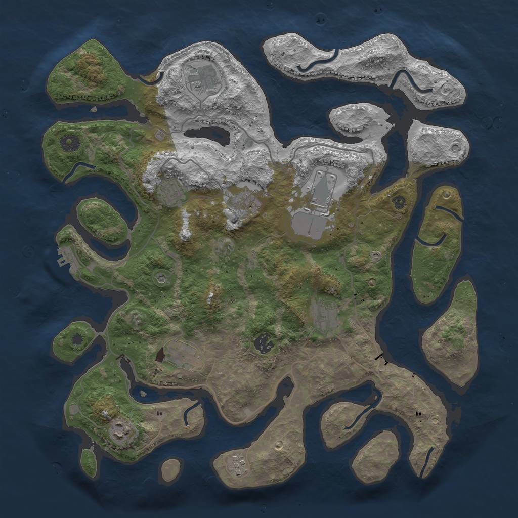 Rust Map: Procedural Map, Size: 4000, Seed: 329, 13 Monuments