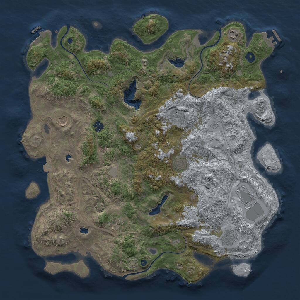 Rust Map: Procedural Map, Size: 4500, Seed: 4876325, 15 Monuments
