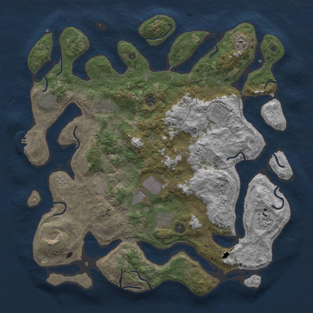 Rust Map: Procedural Map, Size: 4500, Seed: 4876325, 15 Monuments