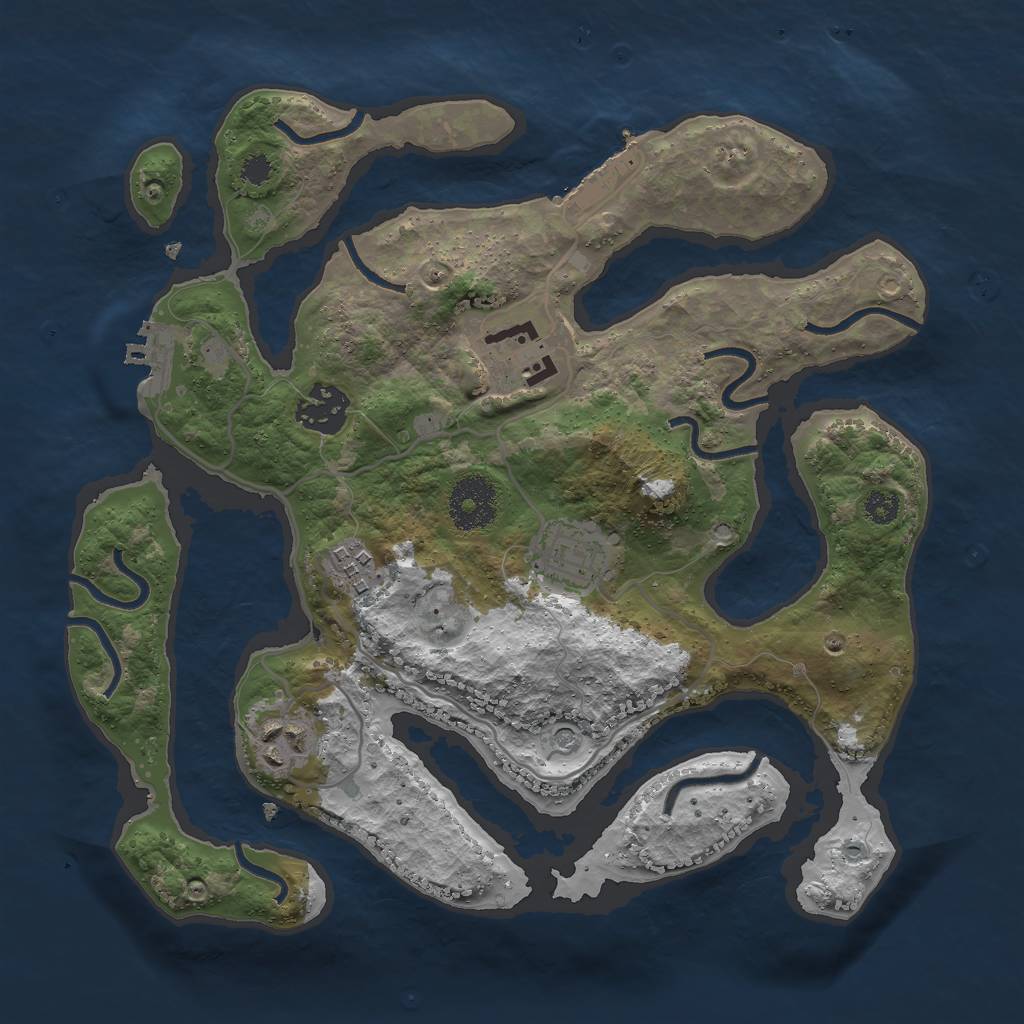 Rust Map: Procedural Map, Size: 3000, Seed: 1448489499, 10 Monuments