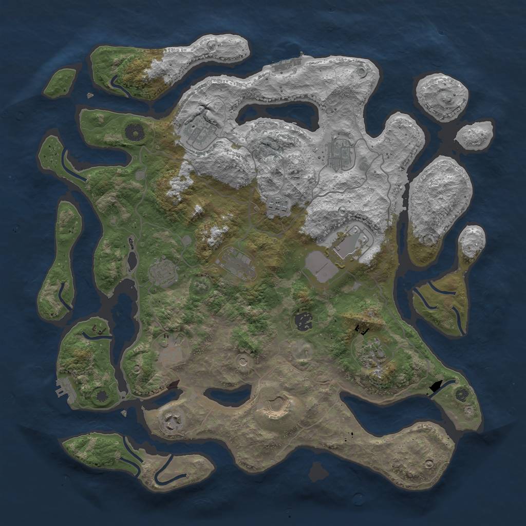 Rust Map: Procedural Map, Size: 4200, Seed: 1211350088, 16 Monuments