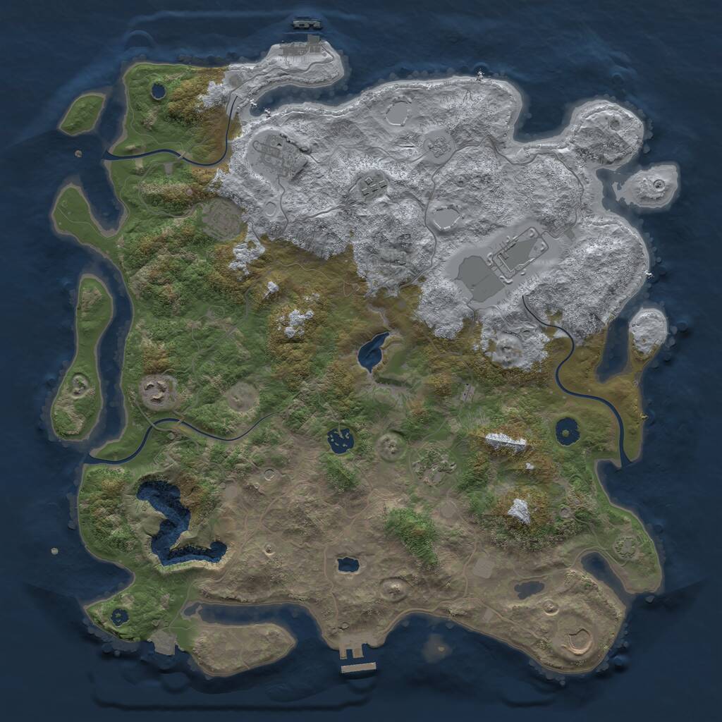 Rust Map: Procedural Map, Size: 4200, Seed: 1211350088, 14 Monuments