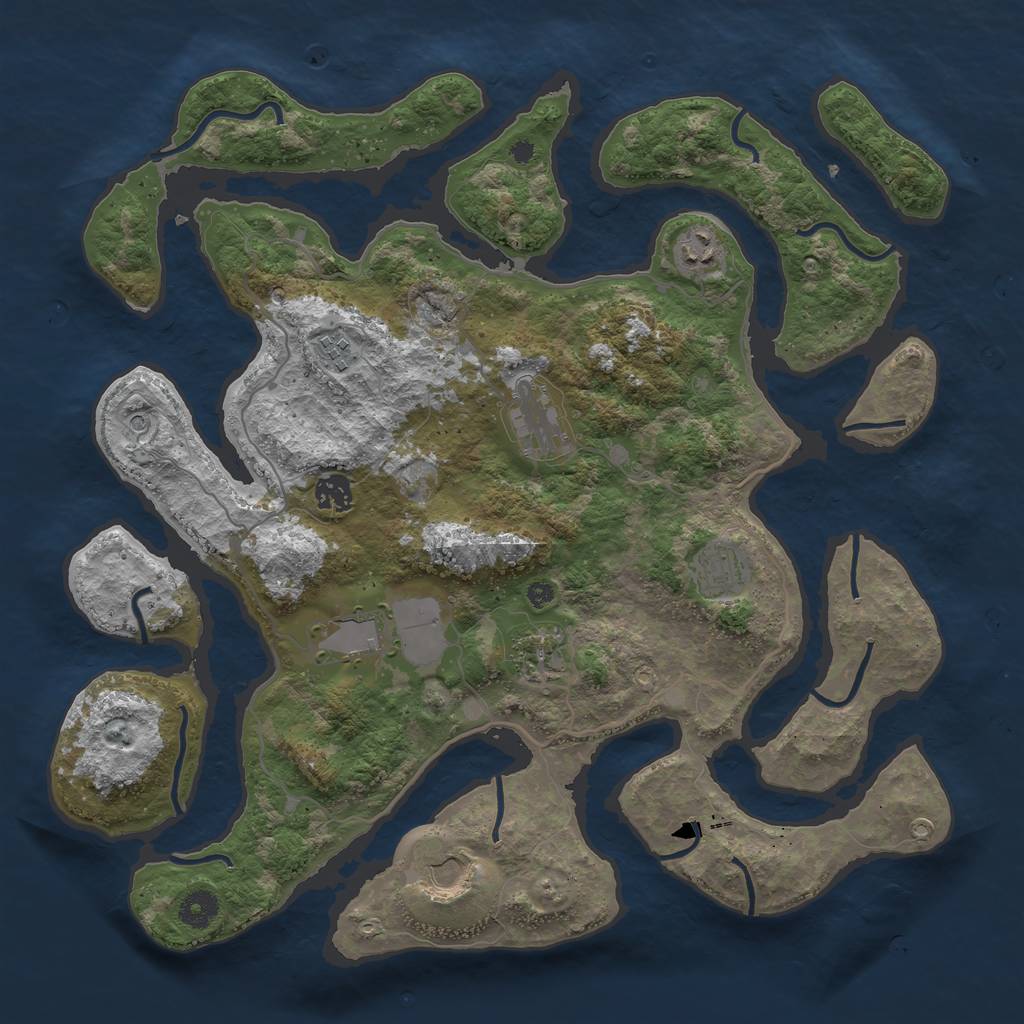 Rust Map: Procedural Map, Size: 4000, Seed: 176398701, 11 Monuments