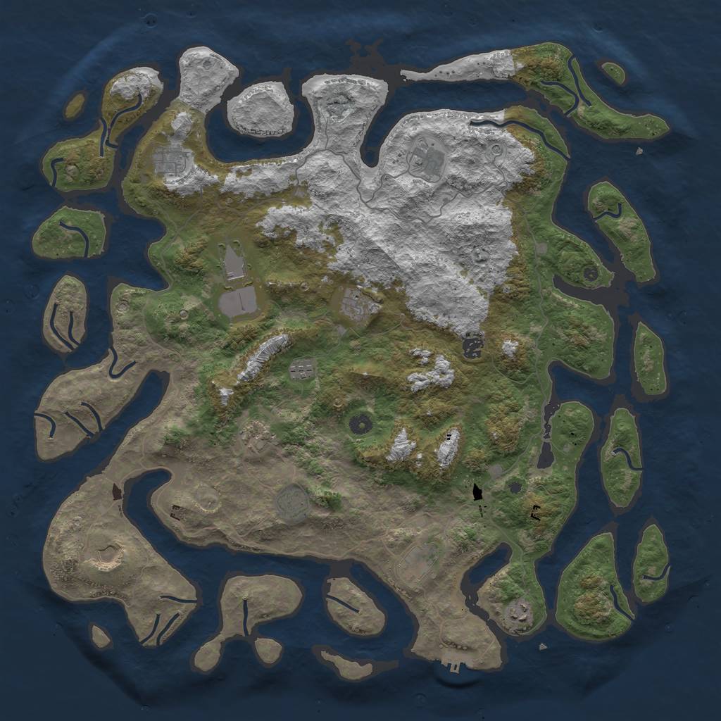 Rust Map: Procedural Map, Size: 5000, Seed: 442001, 15 Monuments