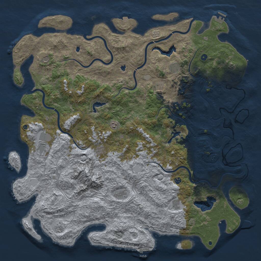 Rust Map: Procedural Map, Size: 5998, Seed: 2147483647, 17 Monuments